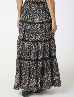 neo noir Felicia Leo Voile Nederdel - leopard Hot