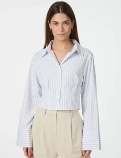 neo noir Frost Slim Stripe Skjorte - Stribet striped Online