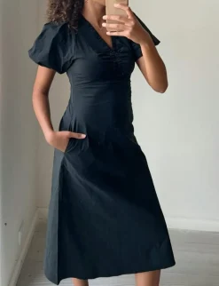 neo noir Illana Poplin Kjole - Sort black Outlet