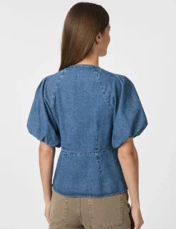 neo noir Irina Bluse - denim Sale