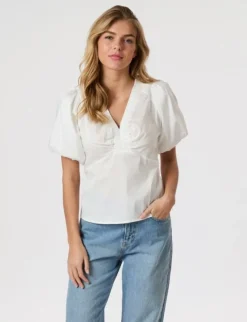 neo noir Irina Poplin Bluse - Hvid white