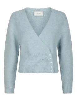 neo noir Kilua Fluffy Wrap Bluse - Lyseblå light blue Online