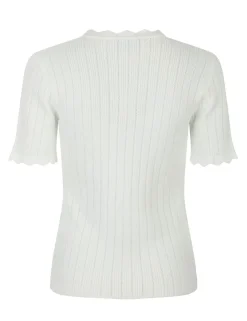 neo noir Larifa Stitch Knit Tee - Hvid white Online