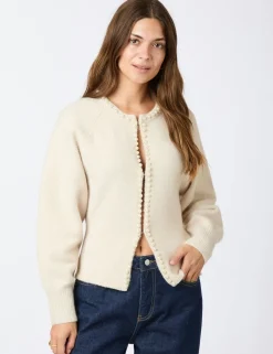 neo noir Lilly Pearl Knit Cardigan - ivory Clearance