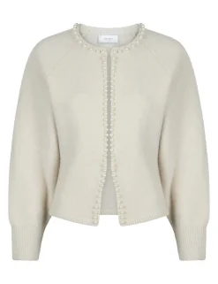 neo noir Lilly Pearl Knit Cardigan - ivory Clearance