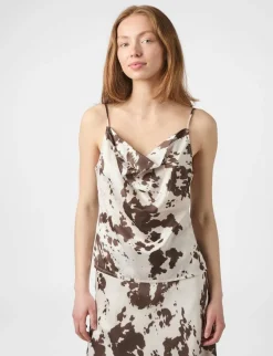 neo noir Lindy Cow Print Top - Brun brown Outlet