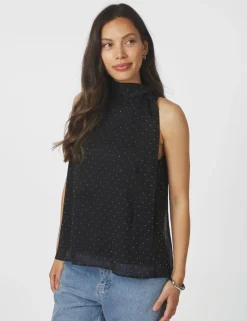neo noir Lorelei Bedazzled Top - Sort black Hot