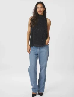 neo noir Lorelei Bedazzled Top - Sort black Hot