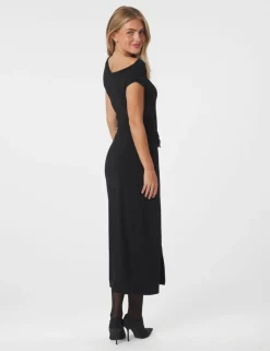 neo noir Minja Drapy Kjole - Sort black Online