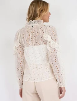 neo noir Nadira Embroidery Bluse - ivory Sale