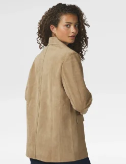 neo noir Namy Imitated Suede Blazer - Sand beige