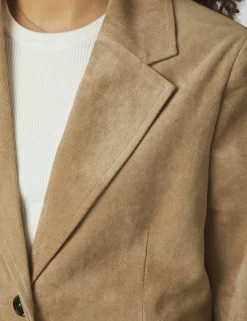 neo noir Namy Imitated Suede Blazer - Sand beige
