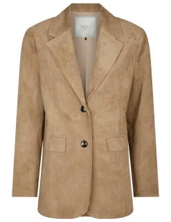 neo noir Namy Imitated Suede Blazer - Sand beige