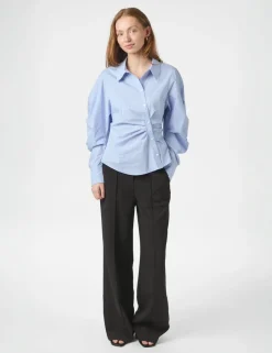 neo noir Neoella Flannel Skjorte - Lyseblå light blue Outlet