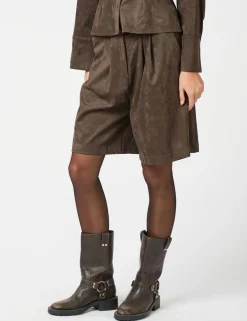 neo noir Nika Faux Suede Bermuda Shorts - Brun brown