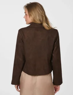neo noir Nilo Faux Suede Jakke - Mørkebrun Dark Brown Clearance