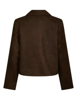 neo noir Nilo Faux Suede Jakke - Mørkebrun Dark Brown Clearance