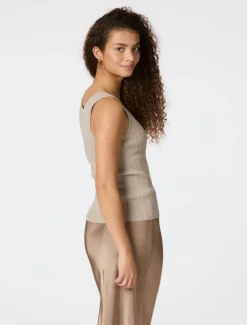 neo noir Ollie Knit Top - Sand beige Hot