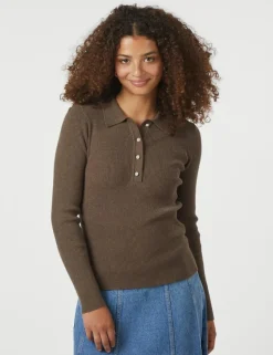 neo noir Panama Polo Strik - Mørkebrun Dark Brown New