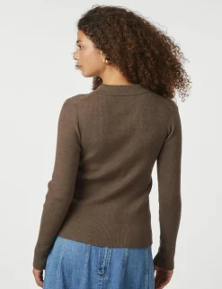 neo noir Panama Polo Strik - Mørkebrun Dark Brown New