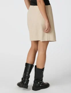 neo noir Petrani Pinstriped Nederdel - Sand beige Clearance