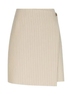 neo noir Petrani Pinstriped Nederdel - Sand beige Clearance