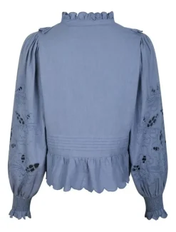 neo noir Petrine Embroidery Skjorte - Blå blue New