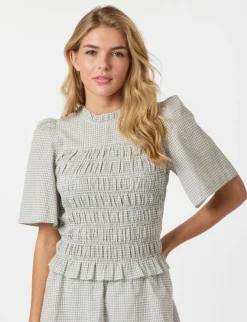 neo noir Possini Small Check Bluse - ternet Clearance