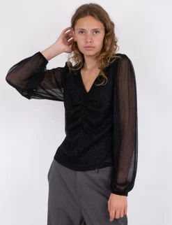 neo noir Ralph Glitz Bluse - Sort black Online