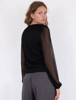 neo noir Ralph Glitz Bluse - Sort black Online