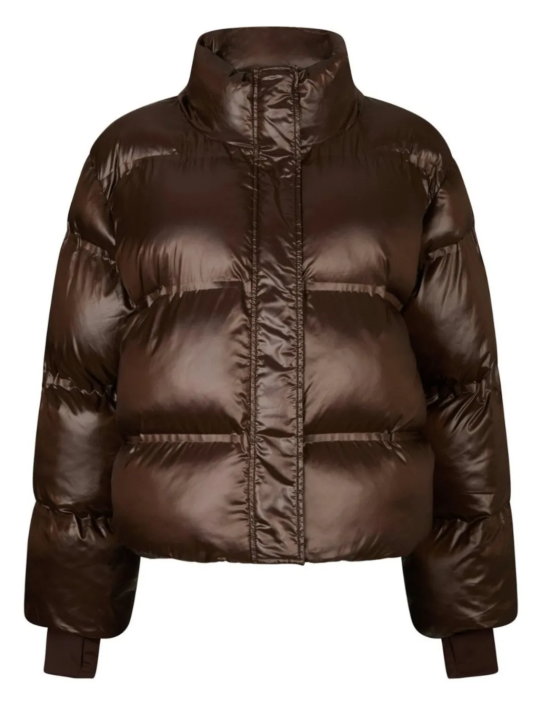 neo noir Rhea Shiny Pufferjakke - Mørkebrun Dark Brown New