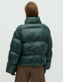 neo noir Rhea Shiny Pufferjakke - Mørkegrøn mørkegrøn Sale