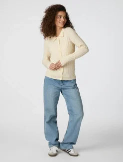 neo noir Rio Solid Knit Cardigan - Gul yellow Clearance