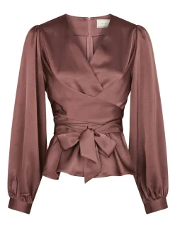 neo noir Rista Heavy Sateen Bluse - Rosa rose Discount