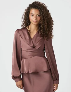 neo noir Rista Heavy Sateen Bluse - Rosa rose Discount