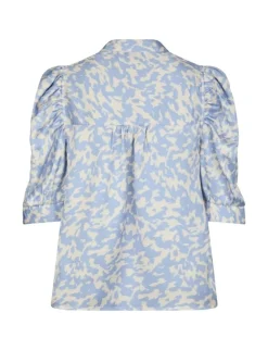 neo noir Roella Graphic Fade Bluse - Lyseblå light blue Outlet