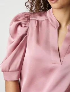neo noir Roella Heavy Sateen Bluse - Rosa rose