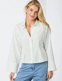 neo noir Rosa Solid Skjorte - Hvid white Hot