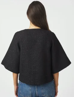 neo noir Rosella Boucle Mini Jakke - Sort black Sale