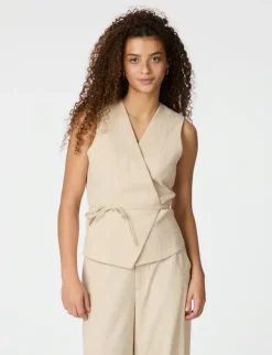 neo noir Samara Melange Vest - Sand beige Outlet