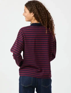 neo noir Sara Wide Stripe Polo Bluse - Stribet striped Discount