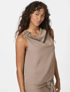 neo noir Scotta Dull Sateen Top - Sand beige Sale
