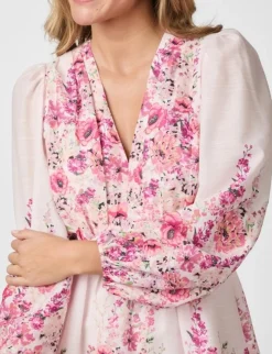 neo noir Semila Flower Print Kjole - Rosa rose Online