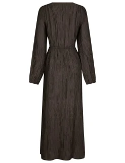 neo noir Silfi Crepe Kjole - Mørkebrun Dark Brown Discount
