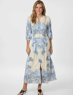 neo noir Stellar Artist Paisley Kjole - Blå blue Online