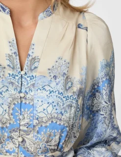 neo noir Stellar Artist Paisley Kjole - Blå blue Online