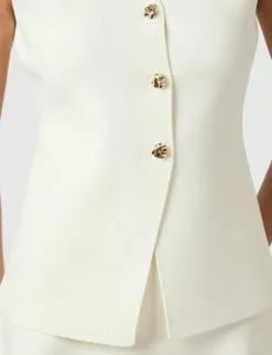 neo noir Sway Smooth Knit Vest - Hvid white Discount