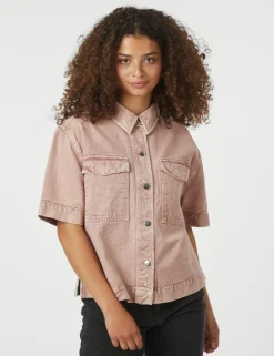 neo noir Tiki Solid Skjorte - Rosa rose New