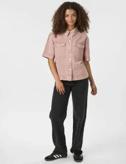 neo noir Tiki Solid Skjorte - Rosa rose New