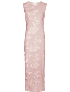 neo noir Tiranna Big Flower Mesh Kjole - Rosa rose Hot